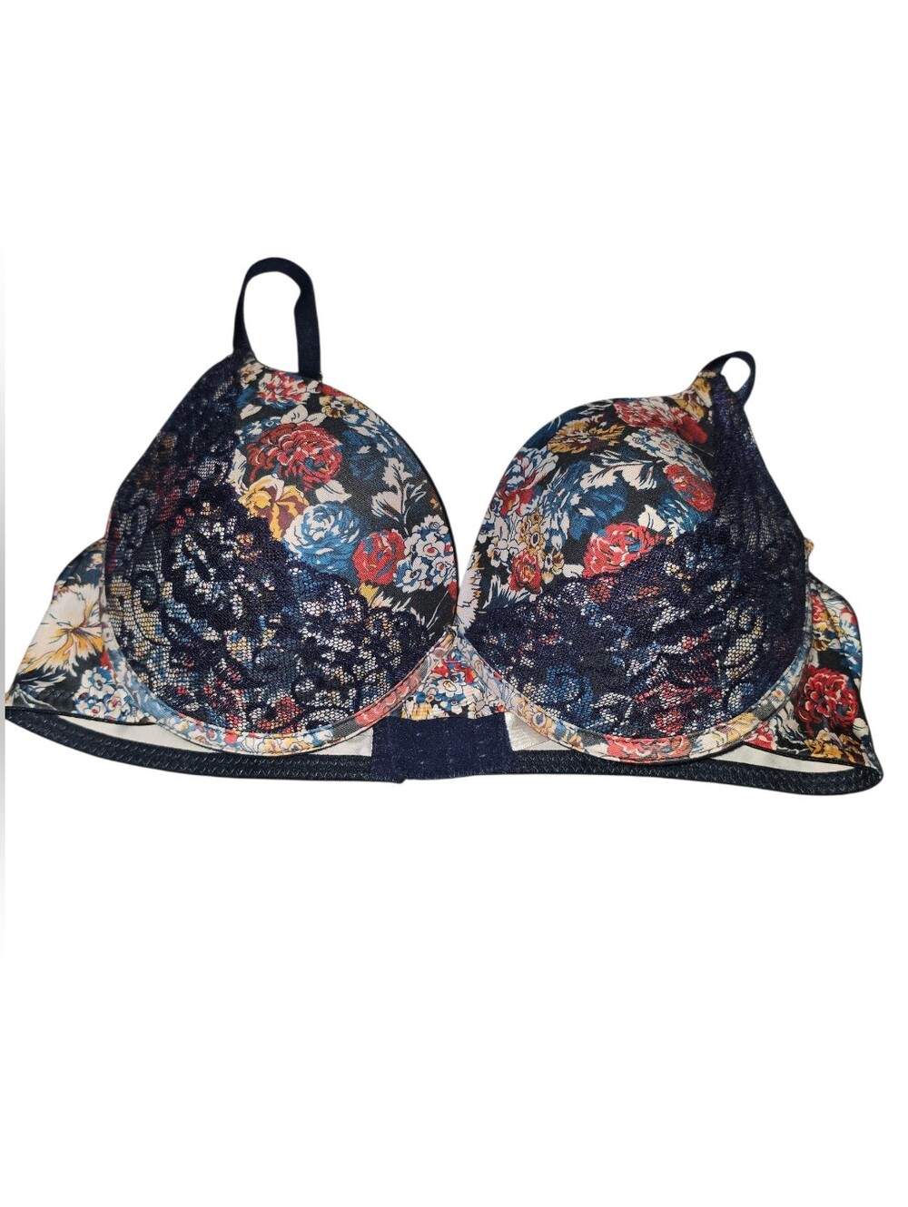 9/5/5. Womens Chinese Laundry Navy Floral Lace Underwire Bra